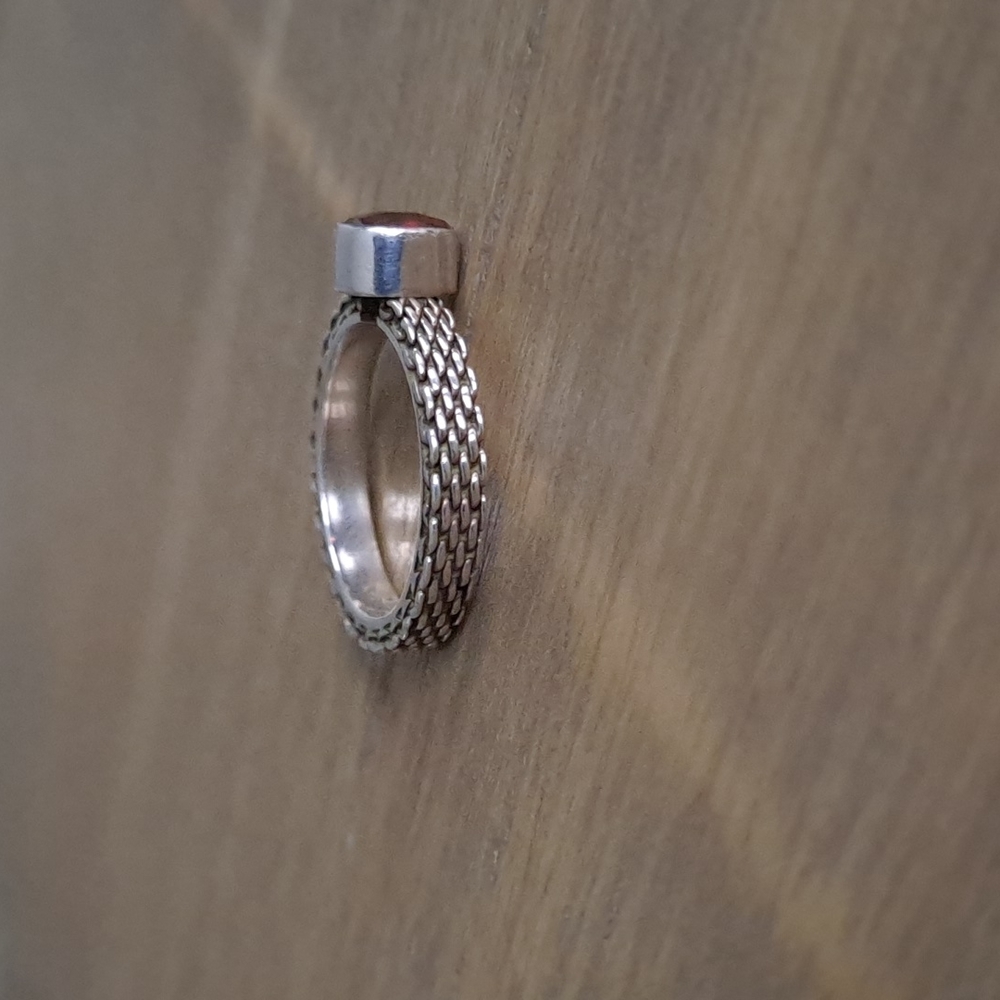 Sterling Silver Garnet Ring - image 2